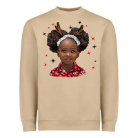 Mushroom christmas african girl Heavyweight Sweatshirt - BarkalooDesign