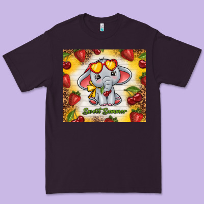 Sweet Summer Cute Elephant Premium Tee Designed By Tumblerdesignbyshophia