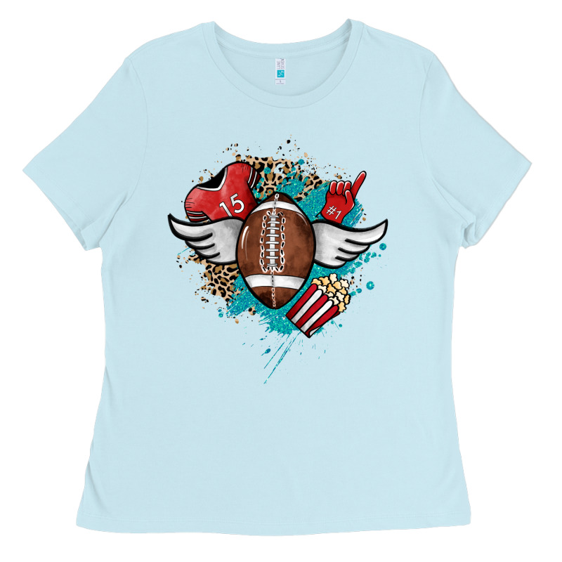 Football Ball Leopard Glitter Ladies Tee by HowdyJamesFarm | Teevron