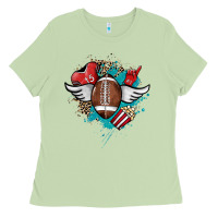 Matcha Football ball leopard glitter Ladies Tee - HowdyJamesFarm
