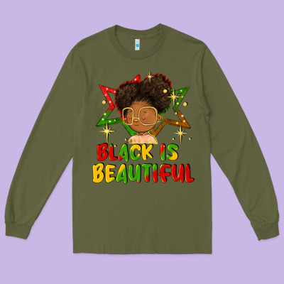 Black Is Beautiful Long Sleeve Tee Designed By Fadigitalartstudio
