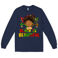 Navy black is beautiful Long Sleeve Tee - FaDigitalArtStudio
