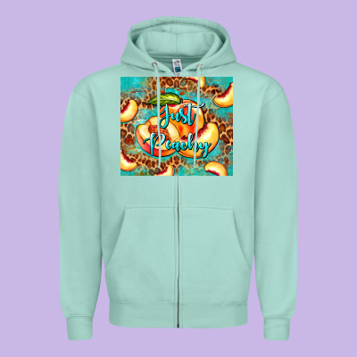 Just Peachy Peach Tumbler Zipper Hoodie Designed By Barkaloodesign