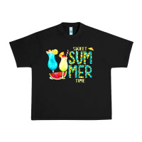 Black sweet summer time turquoise yellow Urban Heavy Tee - CowCowDesign