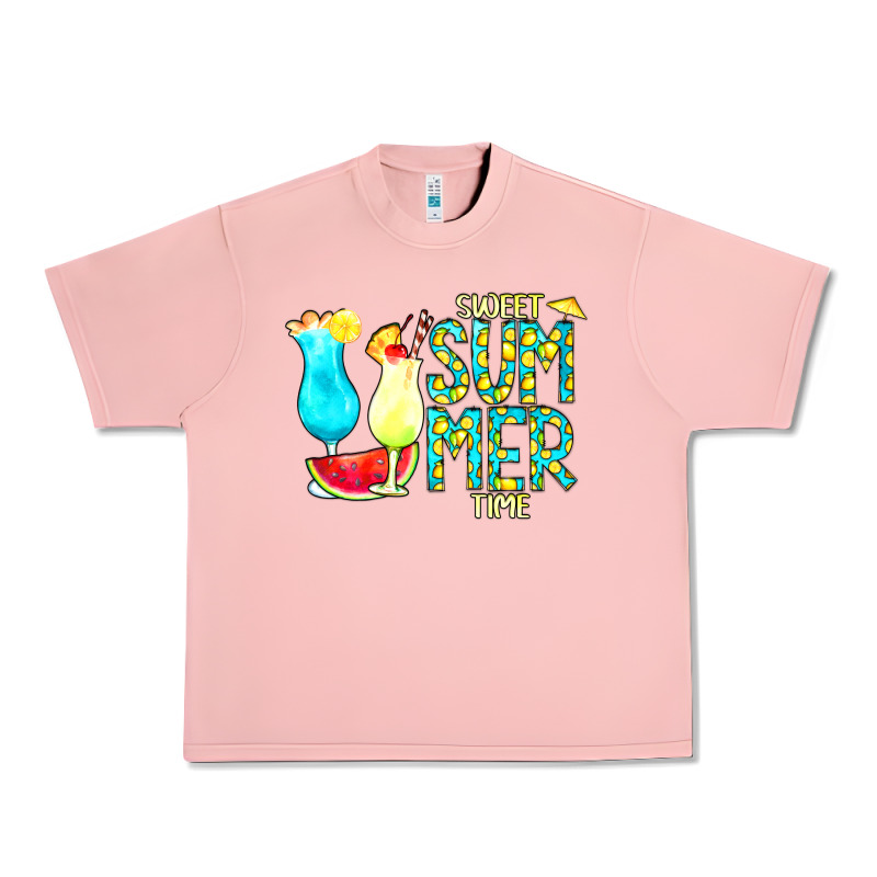 Sweet Summer Time Turquoise Yellow Urban Heavy Tee by CowCowDesign | Teevron