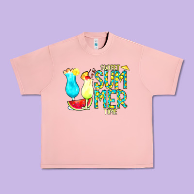 Sweet Summer Time Turquoise Yellow Urban Heavy Tee Designed By Cowcowdesign