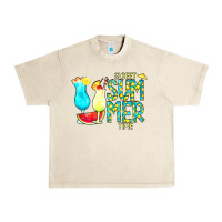 Sandshell sweet summer time turquoise yellow Urban Heavy Tee - CowCowDesign