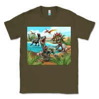 Army Green dinosaurs Classic Tee - TumblerDesignByShophia