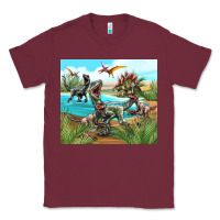 Burgundy dinosaurs Classic Tee - TumblerDesignByShophia
