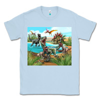 Dusty Blue dinosaurs Classic Tee - TumblerDesignByShophia