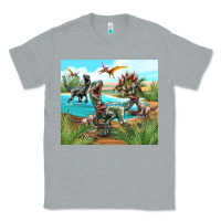 Heather Grey dinosaurs Classic Tee - TumblerDesignByShophia