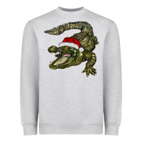 Heather Grey Christmas alligator Heavyweight Sweatshirt - BarkalooDesign