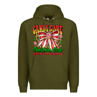 Army Green Candy Cane Christmas Club Premium Hoodie - CowhideDigitalArt