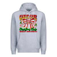 Heather Grey Candy Cane Christmas Club Premium Hoodie - CowhideDigitalArt