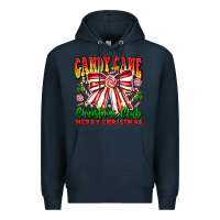 Navy Candy Cane Christmas Club Premium Hoodie - CowhideDigitalArt