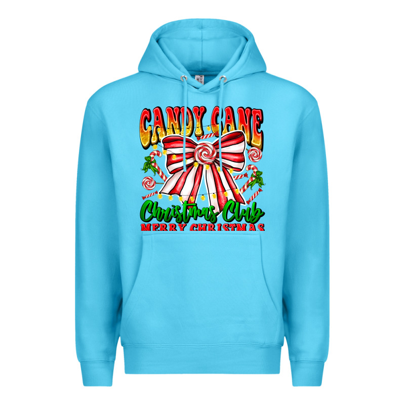 Candy Cane Christmas Club Premium Hoodie by CowhideDigitalArt | Teevron