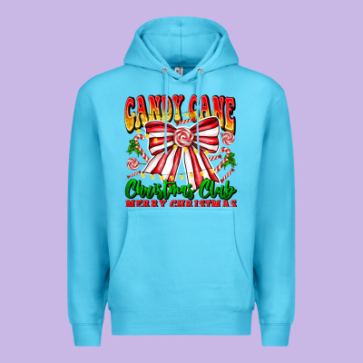 Candy Cane Christmas Club Premium Hoodie Designed By Cowhidedigitalart
