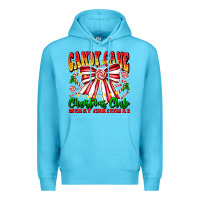 Ocean Blue Candy Cane Christmas Club Premium Hoodie - CowhideDigitalArt