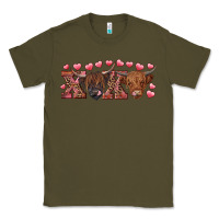 Army Green Xoxo highland cows Classic Tee - RanaPortraitStore