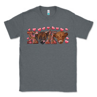 Charcoal Heather Xoxo highland cows Classic Tee - RanaPortraitStore