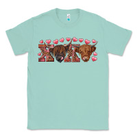 Seafoam Xoxo highland cows Classic Tee - RanaPortraitStore