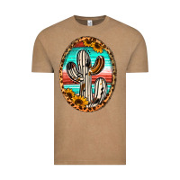 Vintage Coffee cowhide serape and sunflower cactus Vintage Tee - Jasminsmagicworld