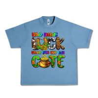 Pebble Blue Who needs luck when you are this cute Urban Heavy Tee - OliviaCreatesArt