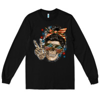 Black American Mother skull Long Sleeve Tee - FaDigitalArtStudio