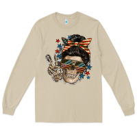 Mushroom American Mother skull Long Sleeve Tee - FaDigitalArtStudio