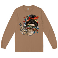 Toasted Coconut American Mother skull Long Sleeve Tee - FaDigitalArtStudio