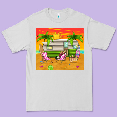 Summer Caravan Premium Tee Designed By Tumblerdesignbyshophia