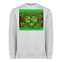 Heather Grey st.patricks heart shamrocks glitter Heavyweight Sweatshirt - BarkalooDesign