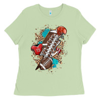 Matcha Football lightning bolt leopard Ladies Tee - HowdyJamesFarm