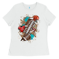 Football Lightning Bolt Leopard Ladies Tee | Teevron