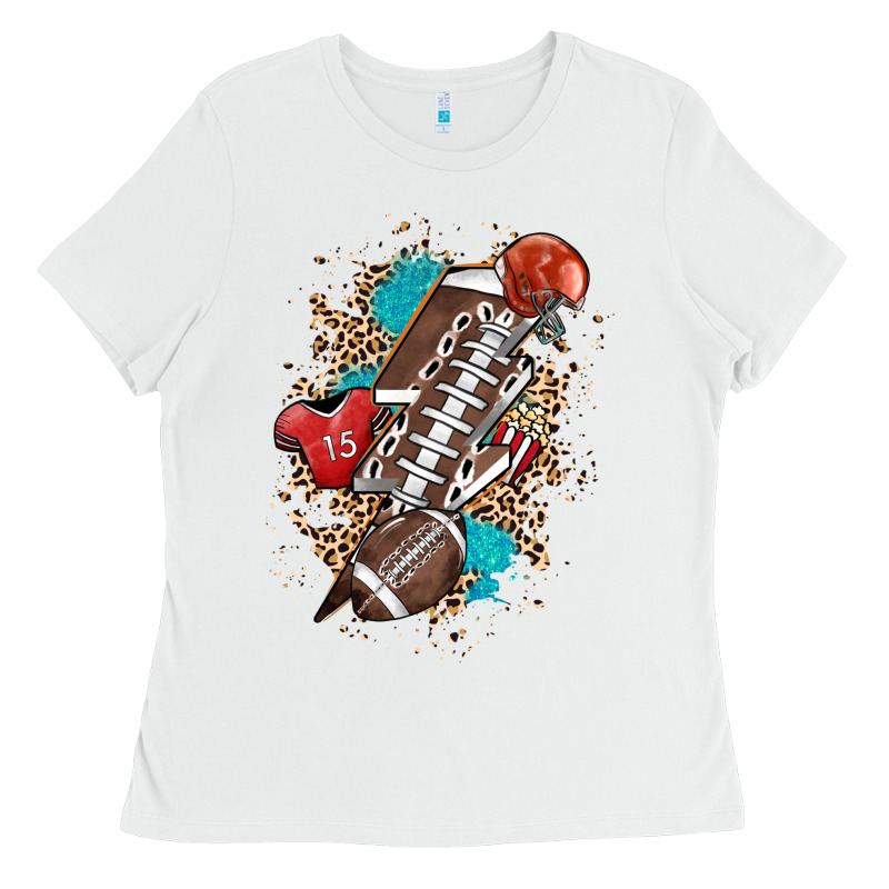 Football Lightning Bolt Leopard Ladies Tee by HowdyJamesFarm | Teevron