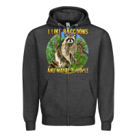 Charcoal Heather i like raccoons and 3 people Zipper Hoodie - BarkalooDesign