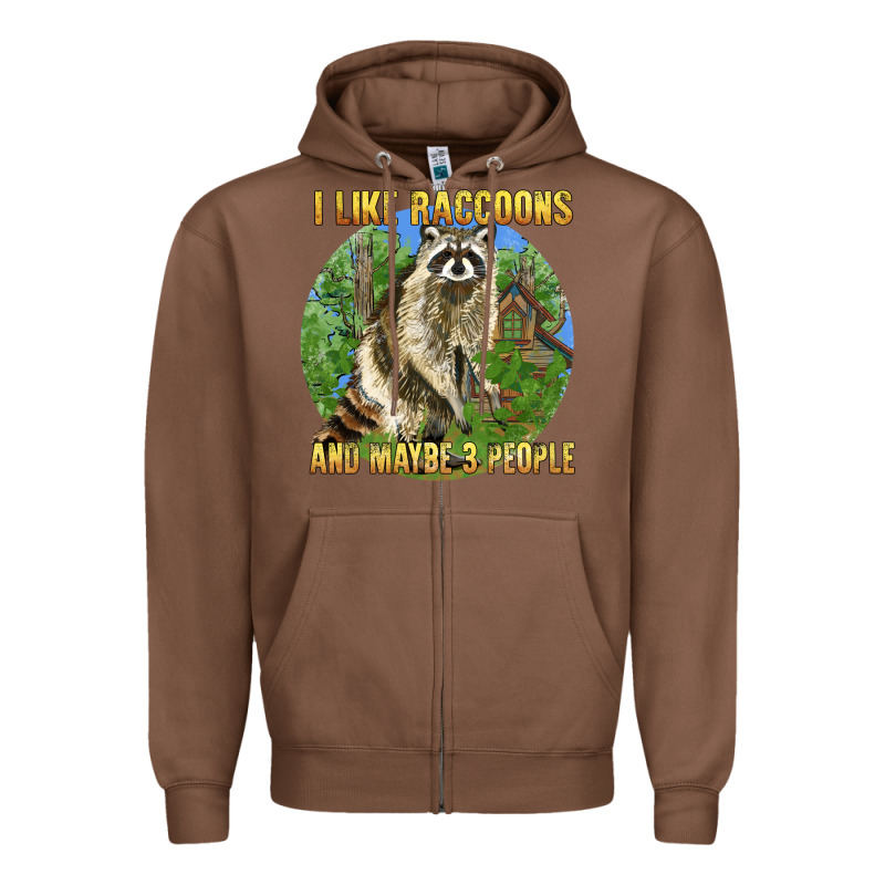 I Like Raccoons And 3 People Zipper Hoodie by BarkalooDesign | Teevron
