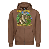 Chestnut i like raccoons and 3 people Zipper Hoodie - BarkalooDesign