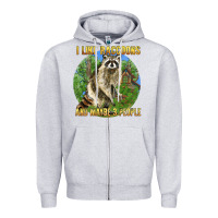 Heather Grey i like raccoons and 3 people Zipper Hoodie - BarkalooDesign