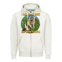 Oatmeal Heather i like raccoons and 3 people Zipper Hoodie - BarkalooDesign