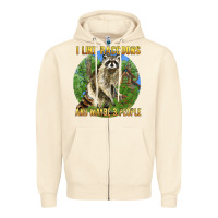 Sandshell i like raccoons and 3 people Zipper Hoodie - BarkalooDesign