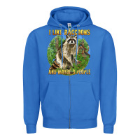 True Royal i like raccoons and 3 people Zipper Hoodie - BarkalooDesign