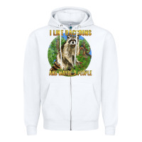 White i like raccoons and 3 people Zipper Hoodie - BarkalooDesign