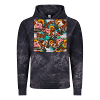 Cloud Black cow with aztec and sunflowers seamless pattern Vintage Hoodie - FaDigitalArtStudio