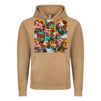 Vintage Camel cow with aztec and sunflowers seamless pattern Vintage Hoodie - FaDigitalArtStudio