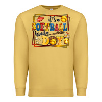 Antique Gold its a softball kinda day Premium Sweatshirt - AdoDesignShop
