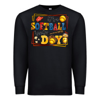 Black its a softball kinda day Premium Sweatshirt - AdoDesignShop
