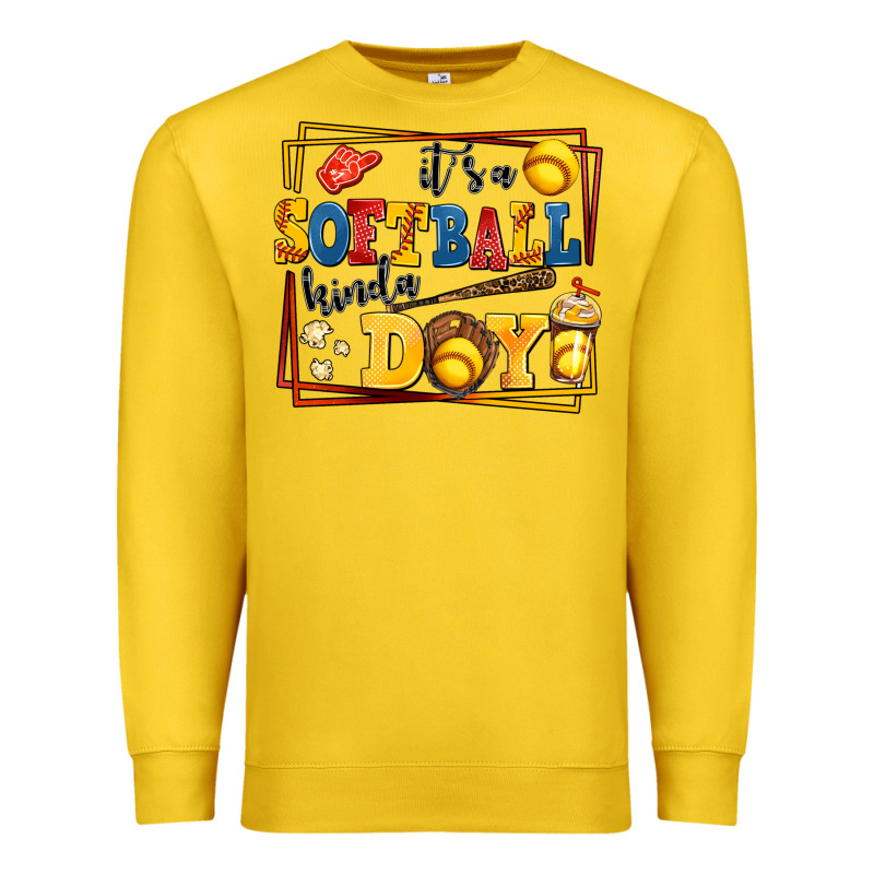Its A Softball Kinda Day Premium Sweatshirt by AdoDesignShop | Teevron