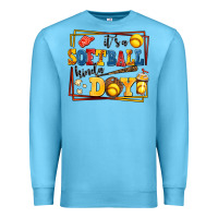 Ocean Blue its a softball kinda day Premium Sweatshirt - AdoDesignShop