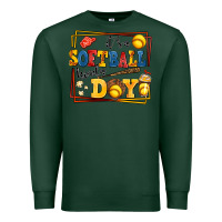 Sports Green its a softball kinda day Premium Sweatshirt - AdoDesignShop